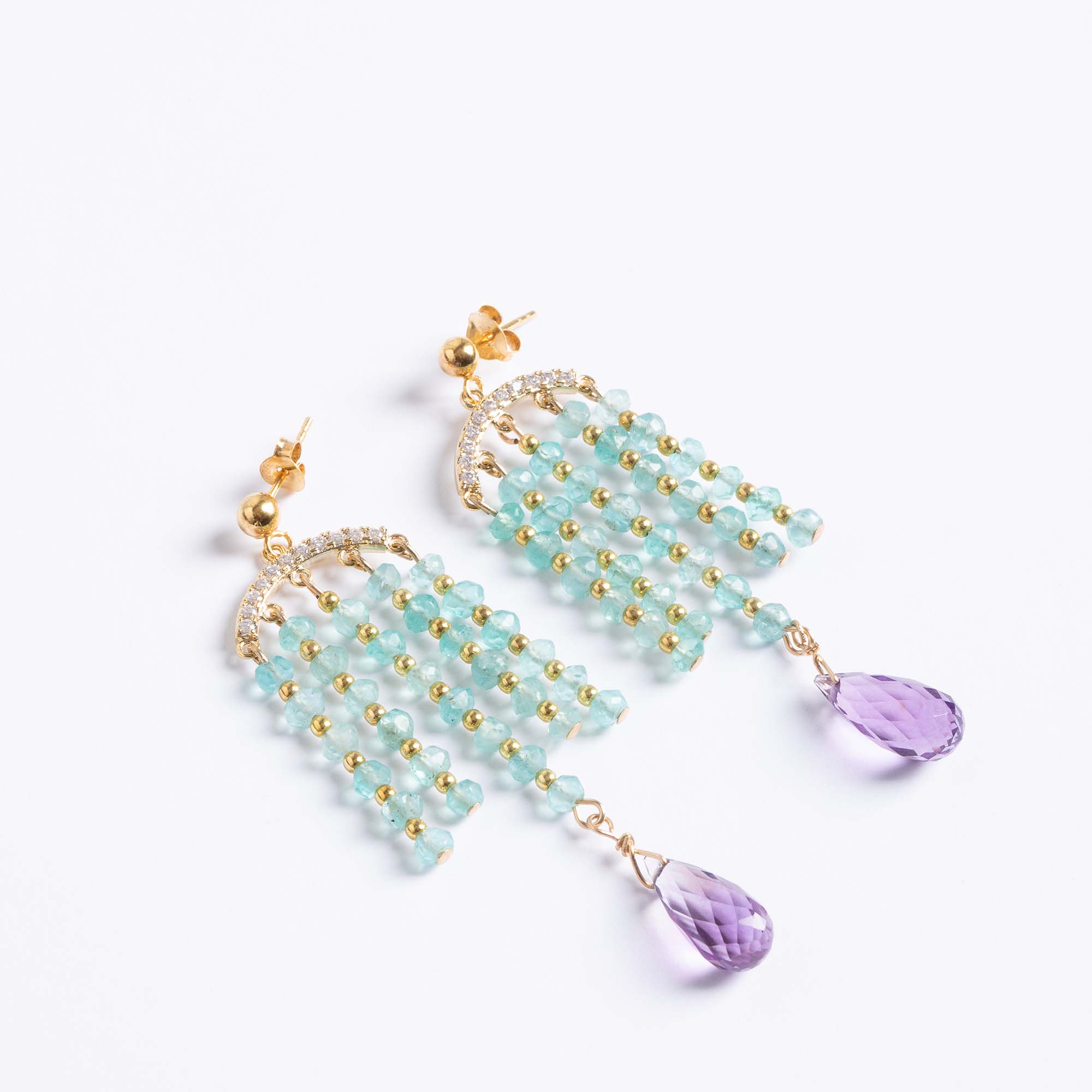 gold cubic zirconia drop earrings