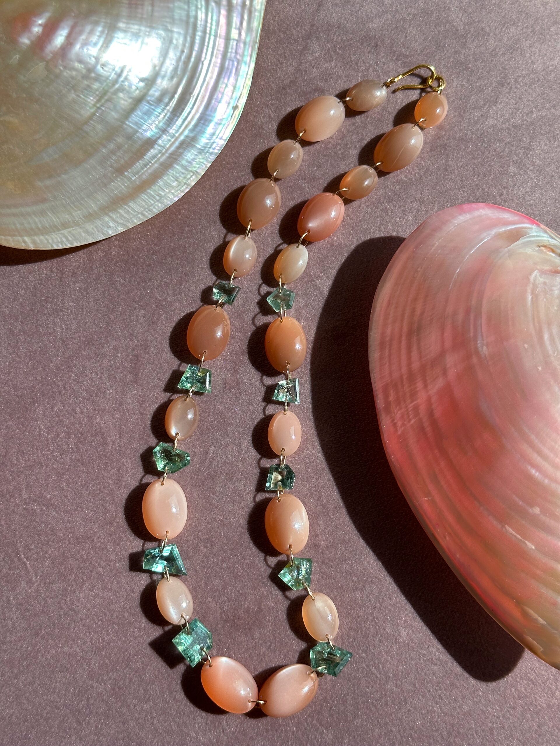 Moonstone and Apatite Riviere Necklace - Image 4