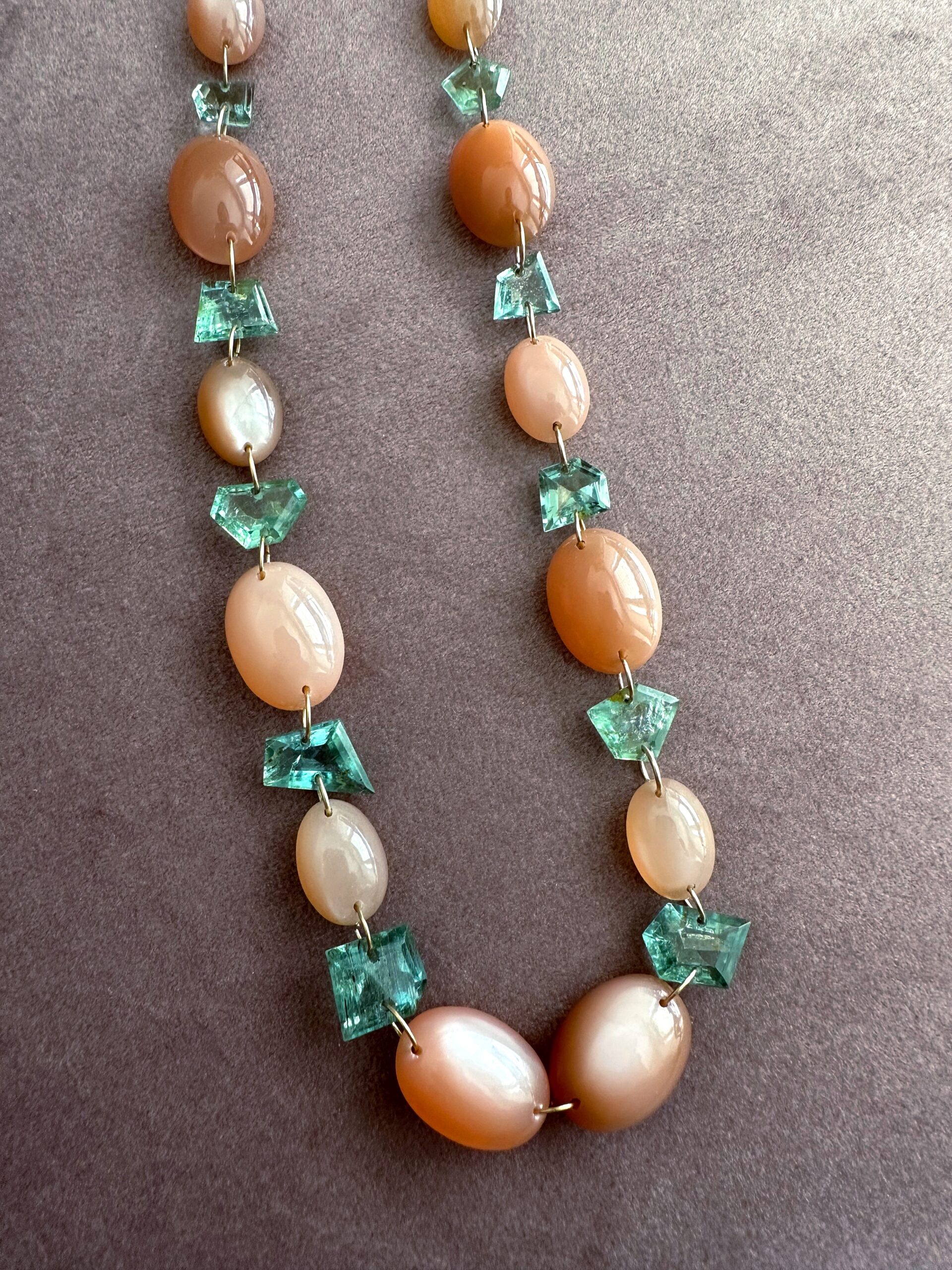 Moonstone and Apatite Riviere Necklace - Image 5