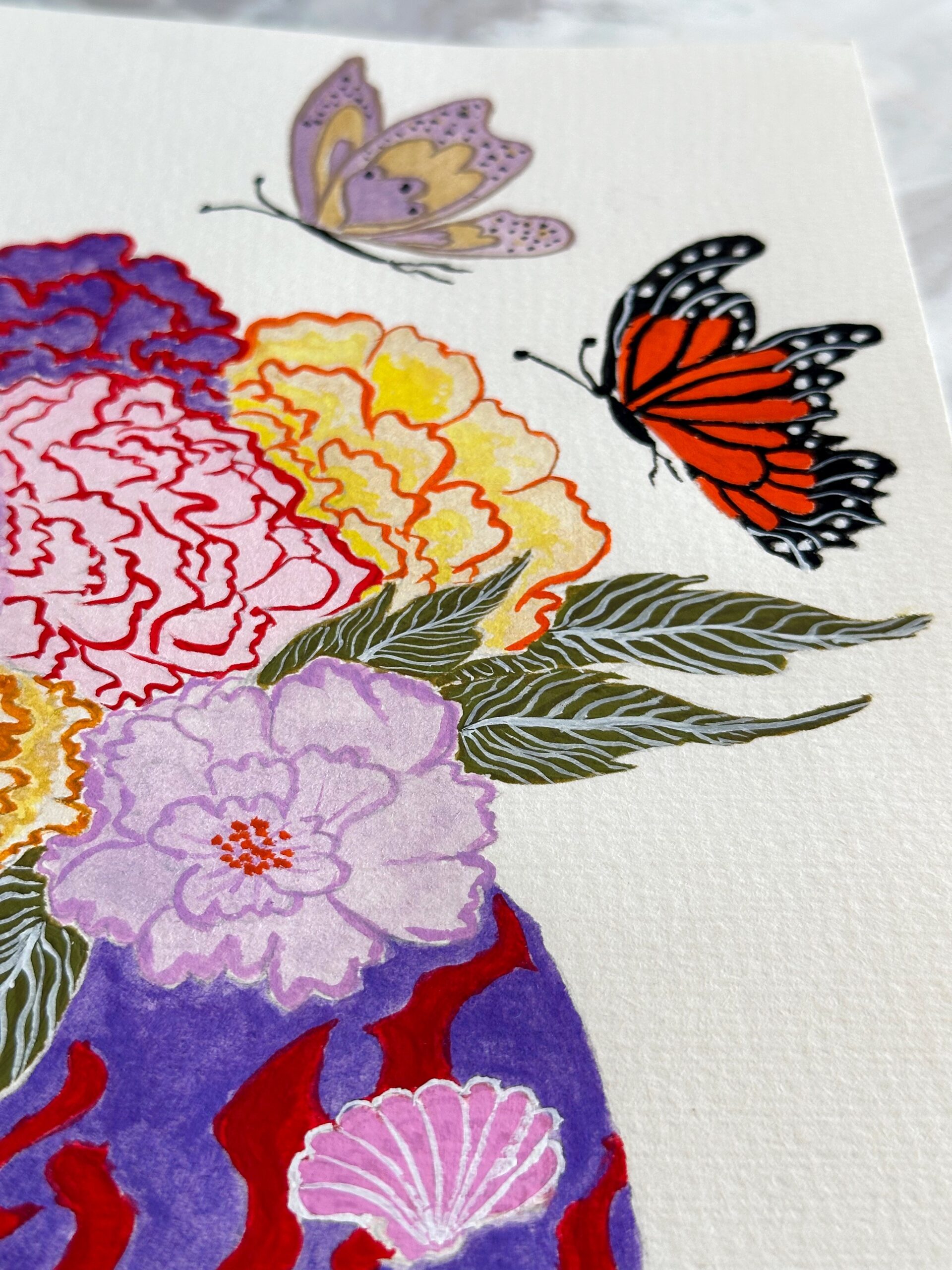 Red Coral and Pink Scallops Vase - Image 6